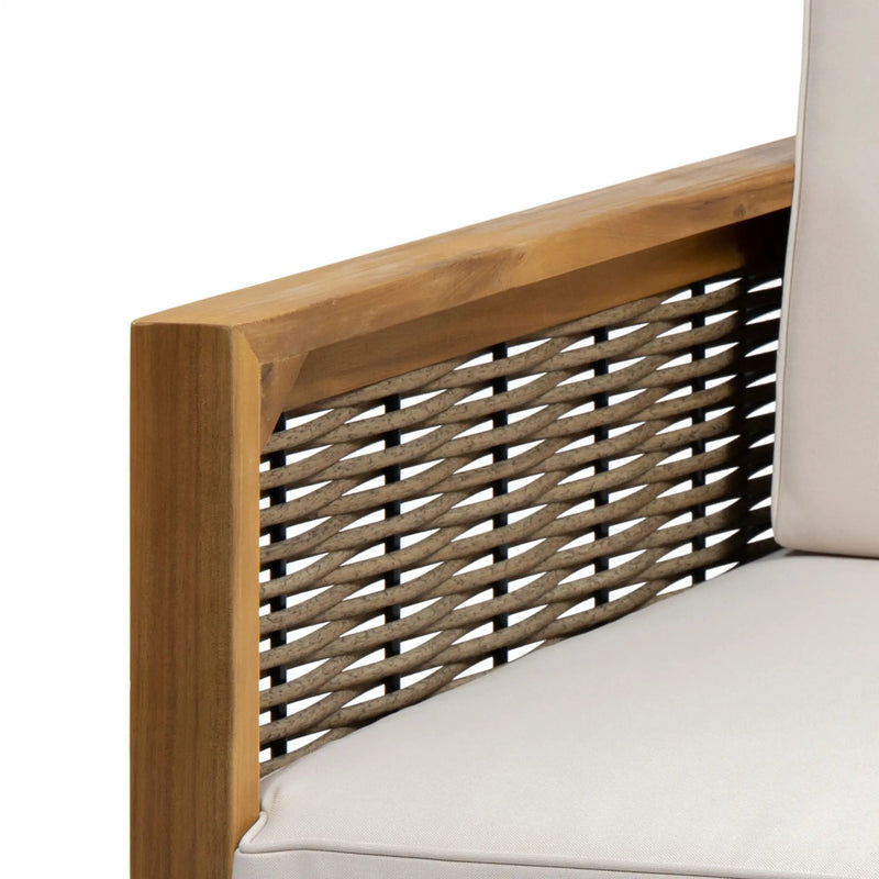 Outdoor Acacia Wood Club Chair With Wicker Accents by HouseOfZazla