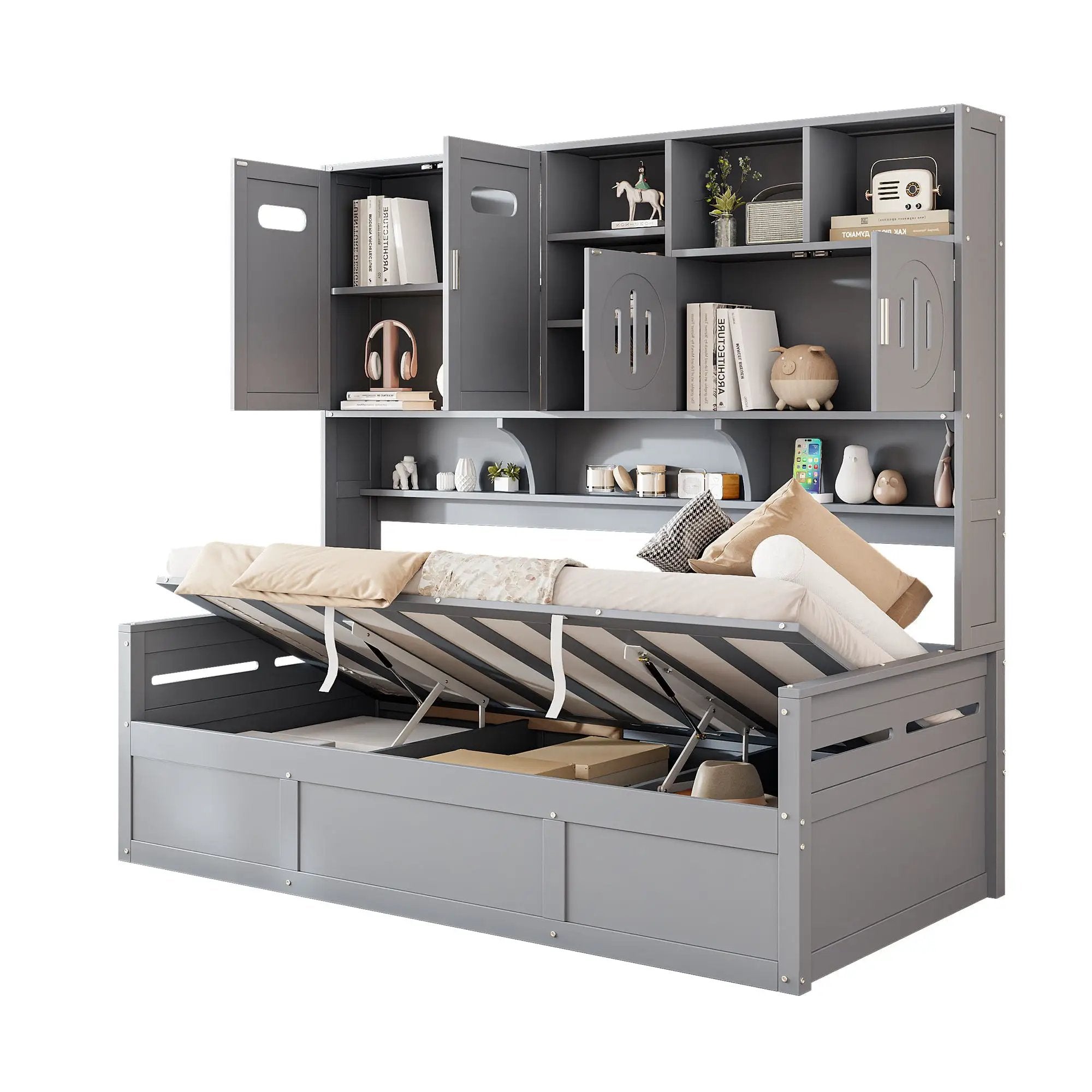 Daybed With All-In-One Cabinet And Shelf by HouseOfZazla