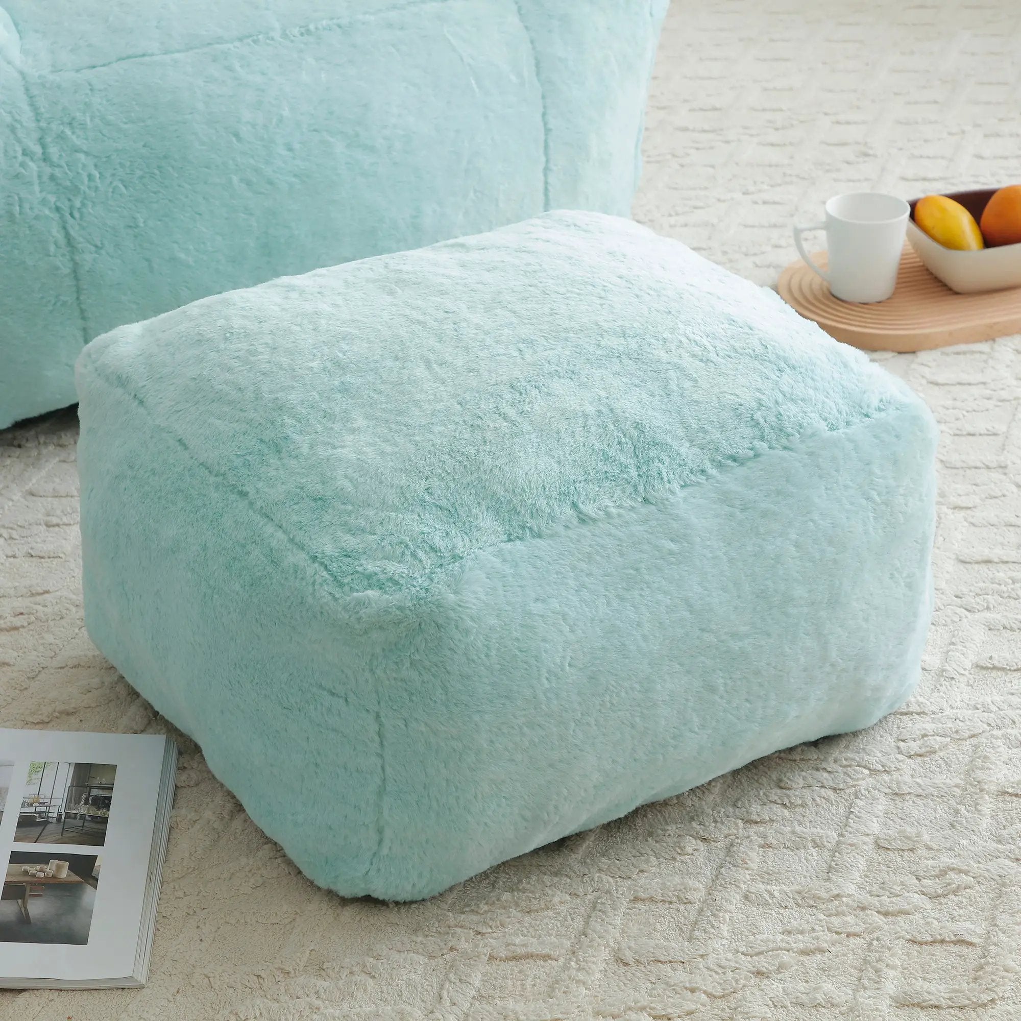 Giant Bean Bag Chair with Footstool by HouseOfZazla