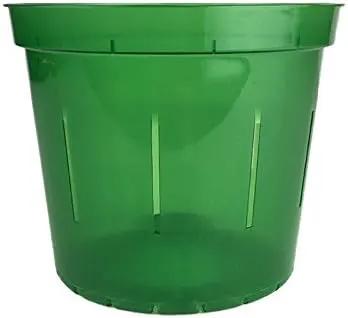 rePotme 4 inch Orchid Pot 3 Pack - Slotted Orchid Pots with Holes for Repotting (Green Emerald) by GreenHaven Gardens