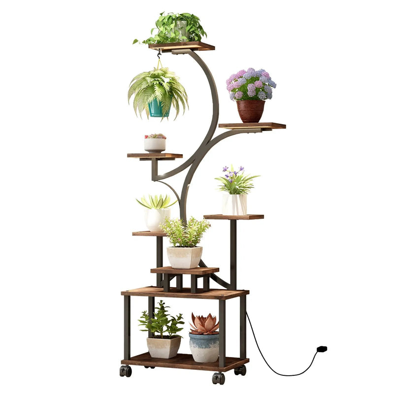Plant Stand Indoor with Grow Lights - 62" Tall by HouseOfZazla