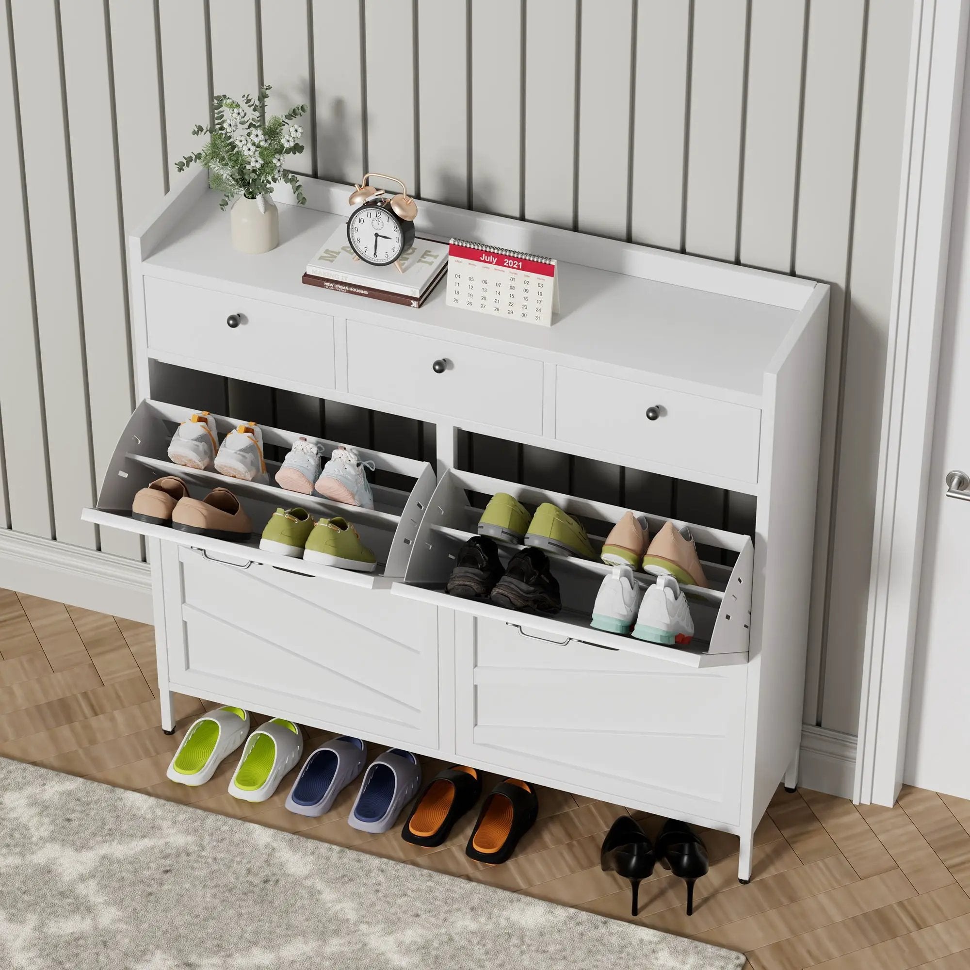 Shoe Cabinet With Flip Drawers by Unique Piece Furniture