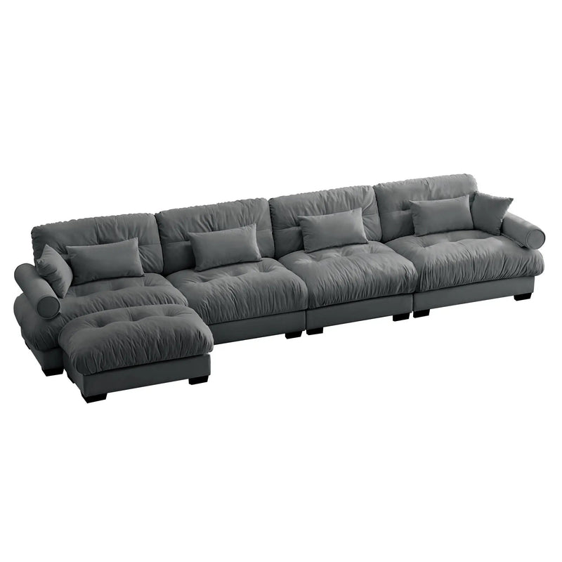 Super Comfort Oversized Modular Sectional Sofa With Movable Ottoman by Unique Piece Furniture
