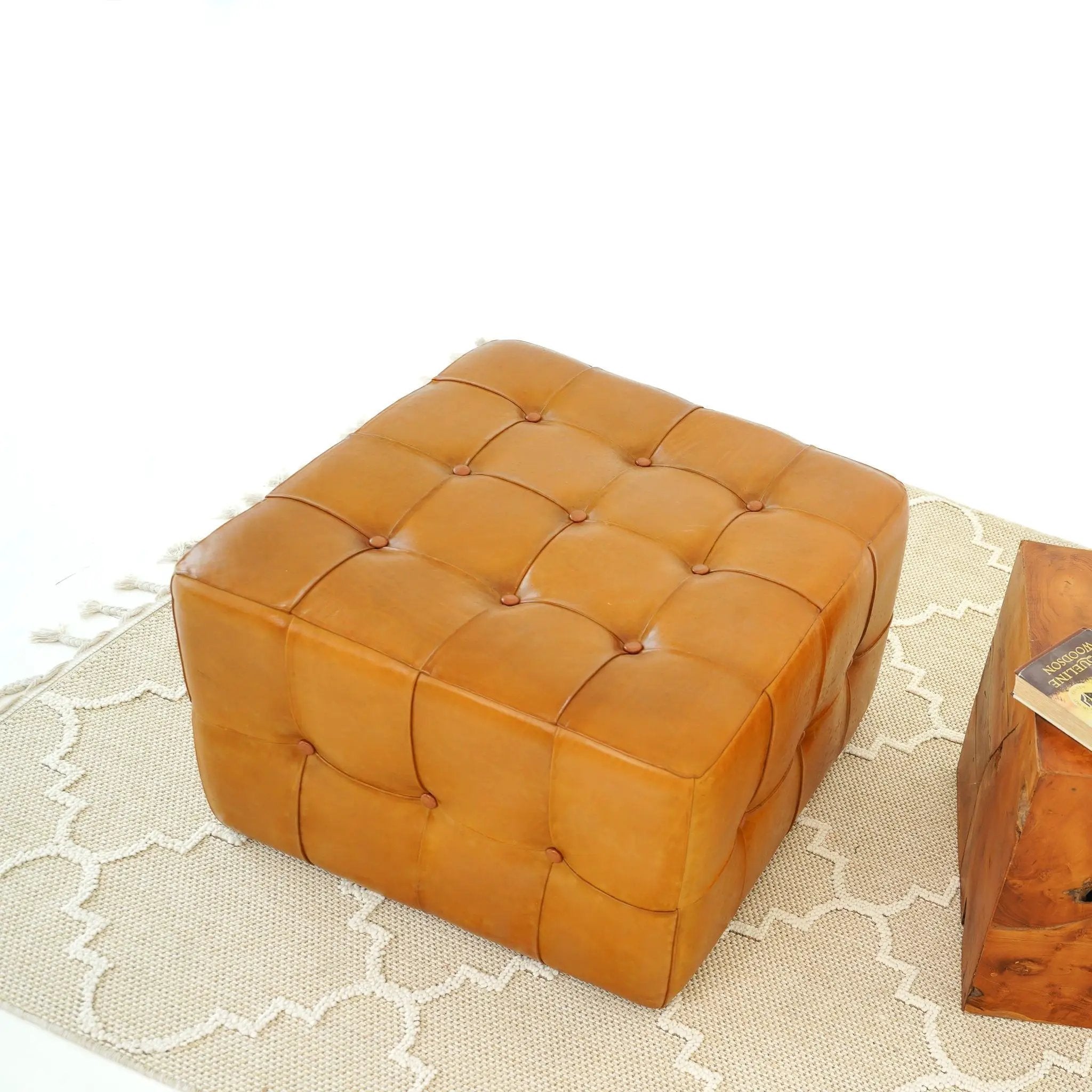 Benjiro - Square Ottoman - Tan by Unique Piece Furniture
