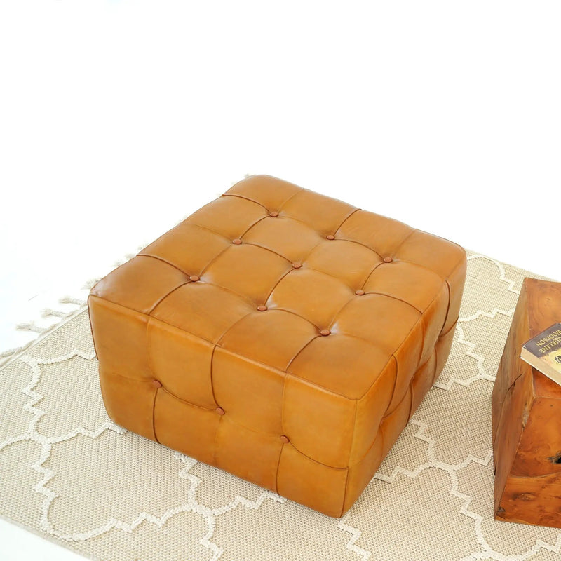 Benjiro - Square Ottoman - Tan by Unique Piece Furniture