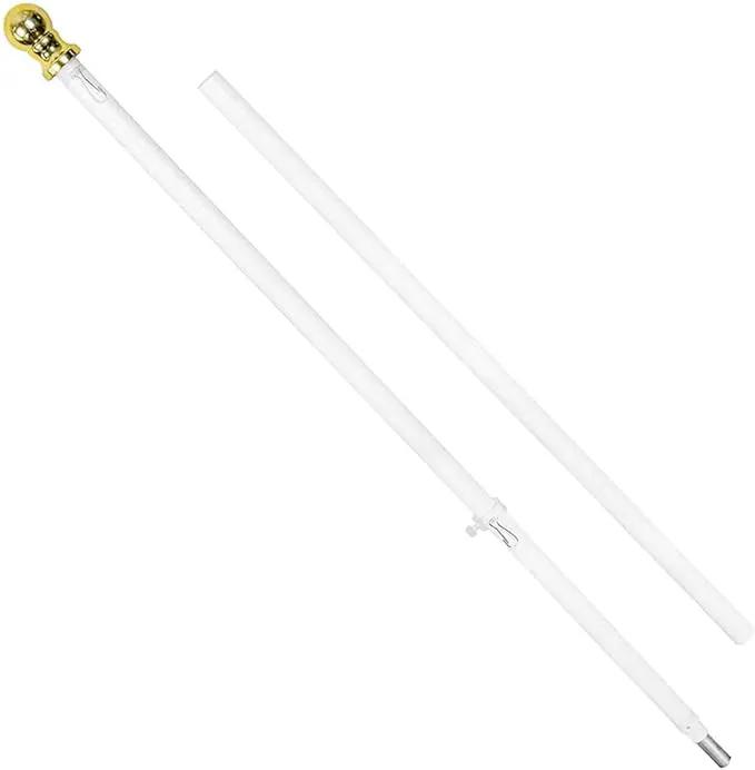 Grace Alley Flag Pole: 6 Foot Tangle Free Spinning Flag Pole. Residential or Commercial Flag Pole. Wind Resistant/Rust Free. (White) by GreenHaven Gardens
