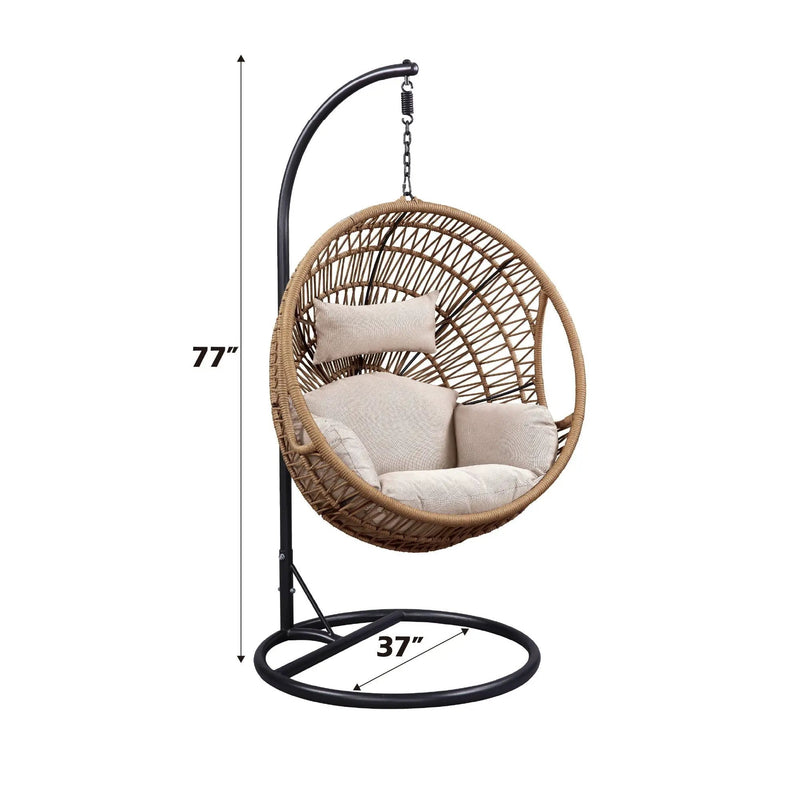 Vasant - Hanging Chair - Beige Fabric & Rope by Unique Piece Furniture