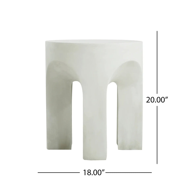 Outdoor MGO Round Top Side Table in Antique White by HouseOfZazla