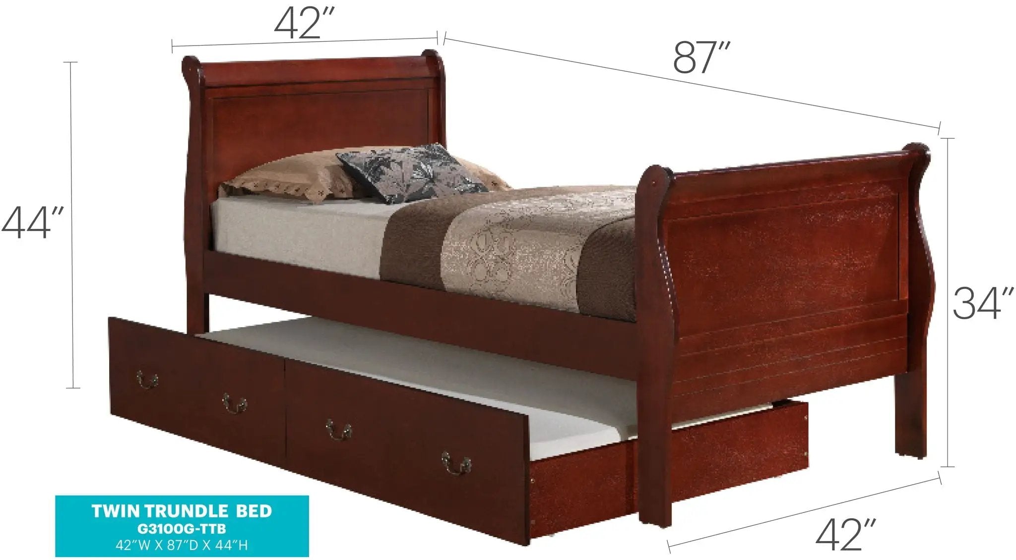 Elegant Trundle Bed With Timeless Charm by HouseOfZazla
