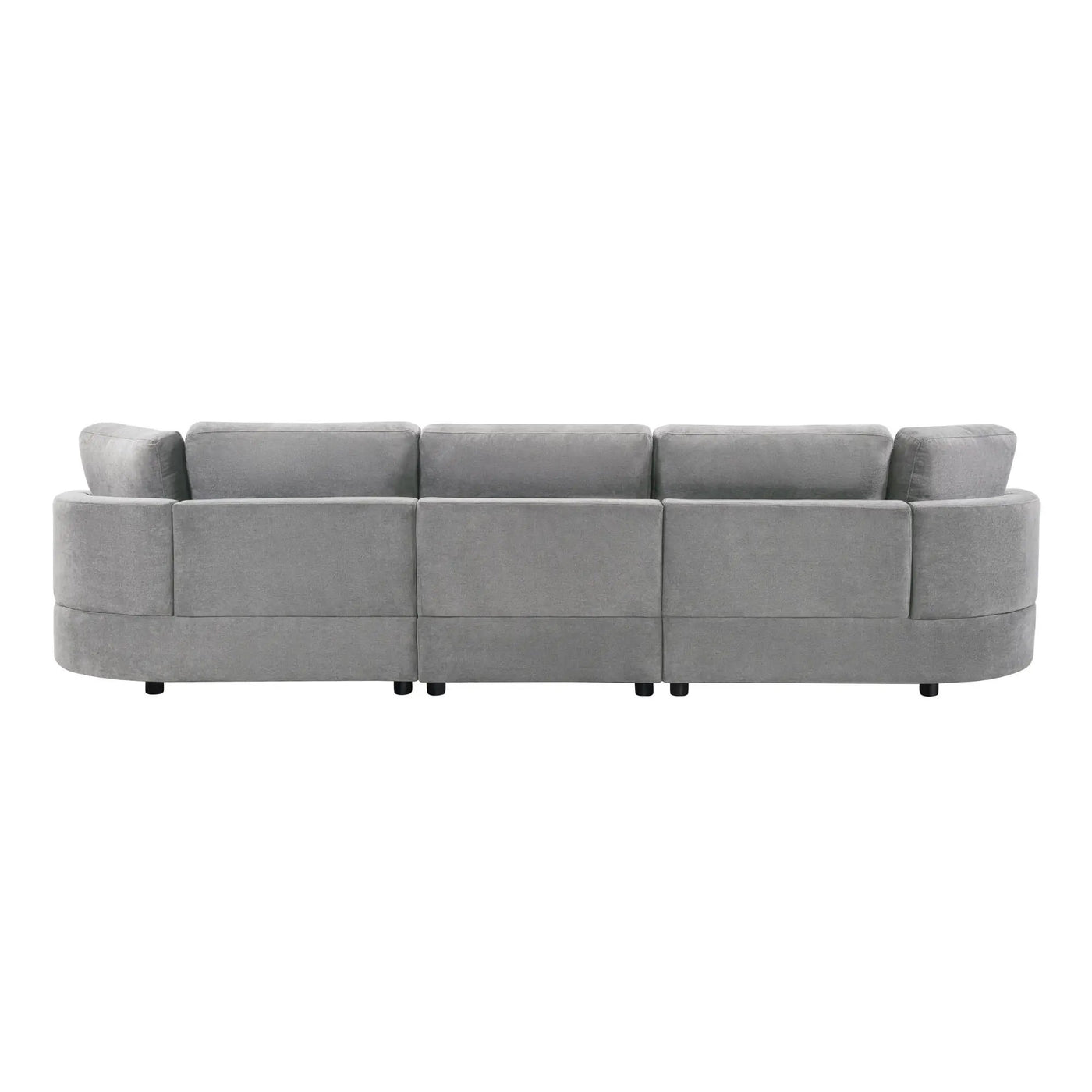 Modern 3 Seater Upholstered Sofa With Curved Design by HouseOfZazla