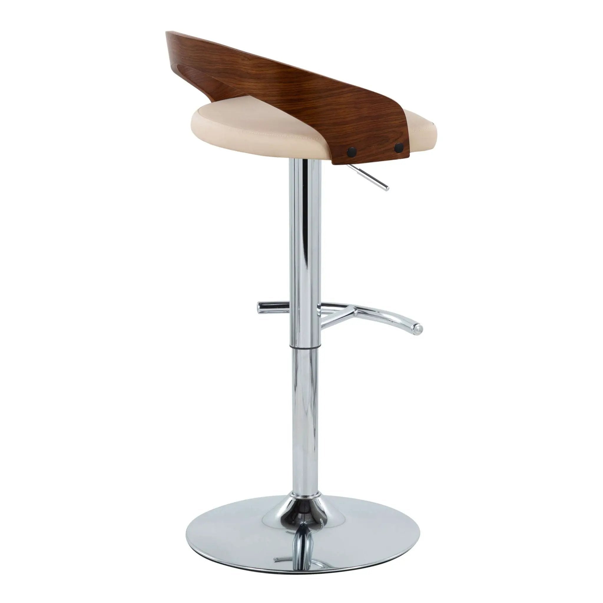 Grotto - Contemporary Adjustable Barstool & Swivel With Rounded T Footrest (Set of 2) by Unique Piece Furniture