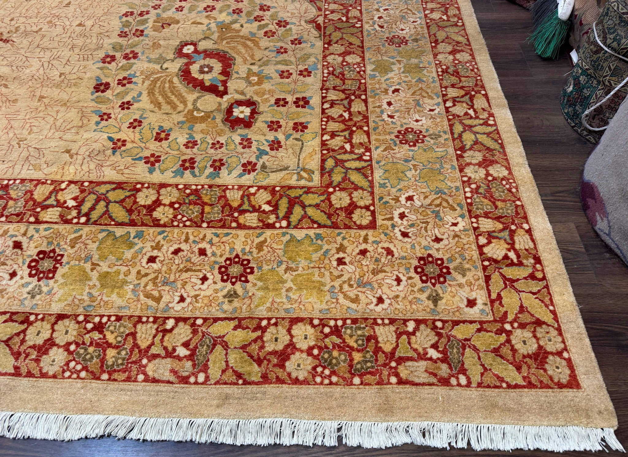 Palace Size Pak Persian Rug 13x17, Haji Jalili Design, Beige and Rust, Wool Hand Knotted, Fine 260 KPSI by Jewel Rugs