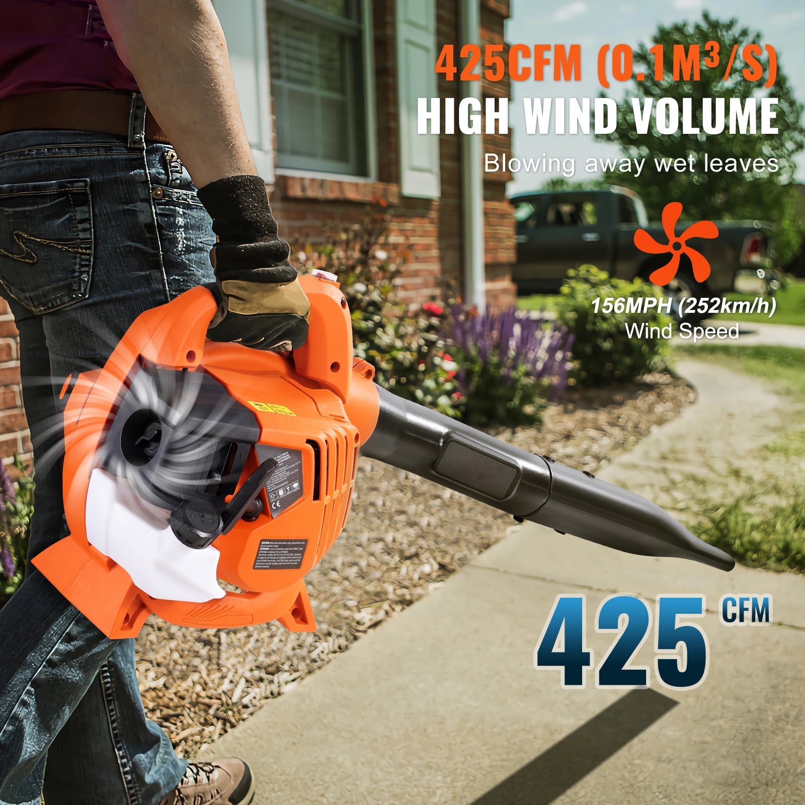 Leaf Blower, 26CC 2-Cycle Handheld with Vacuum and Collection Bag by HouseOfZazla