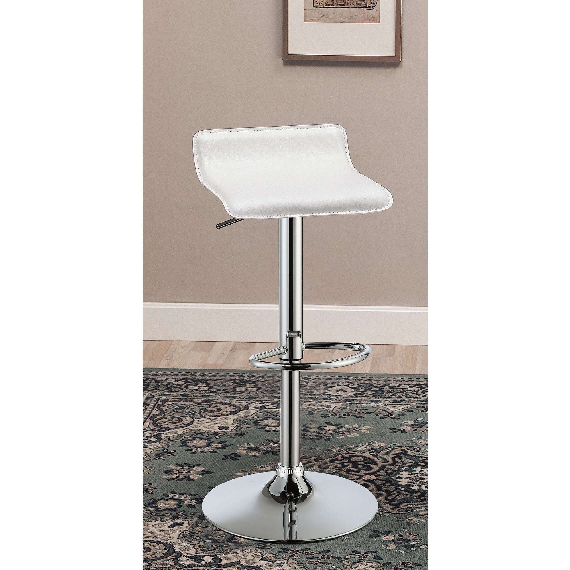 Bidwell - Adjustable Bar Stool (Set of 2) - White by HouseOfZazla