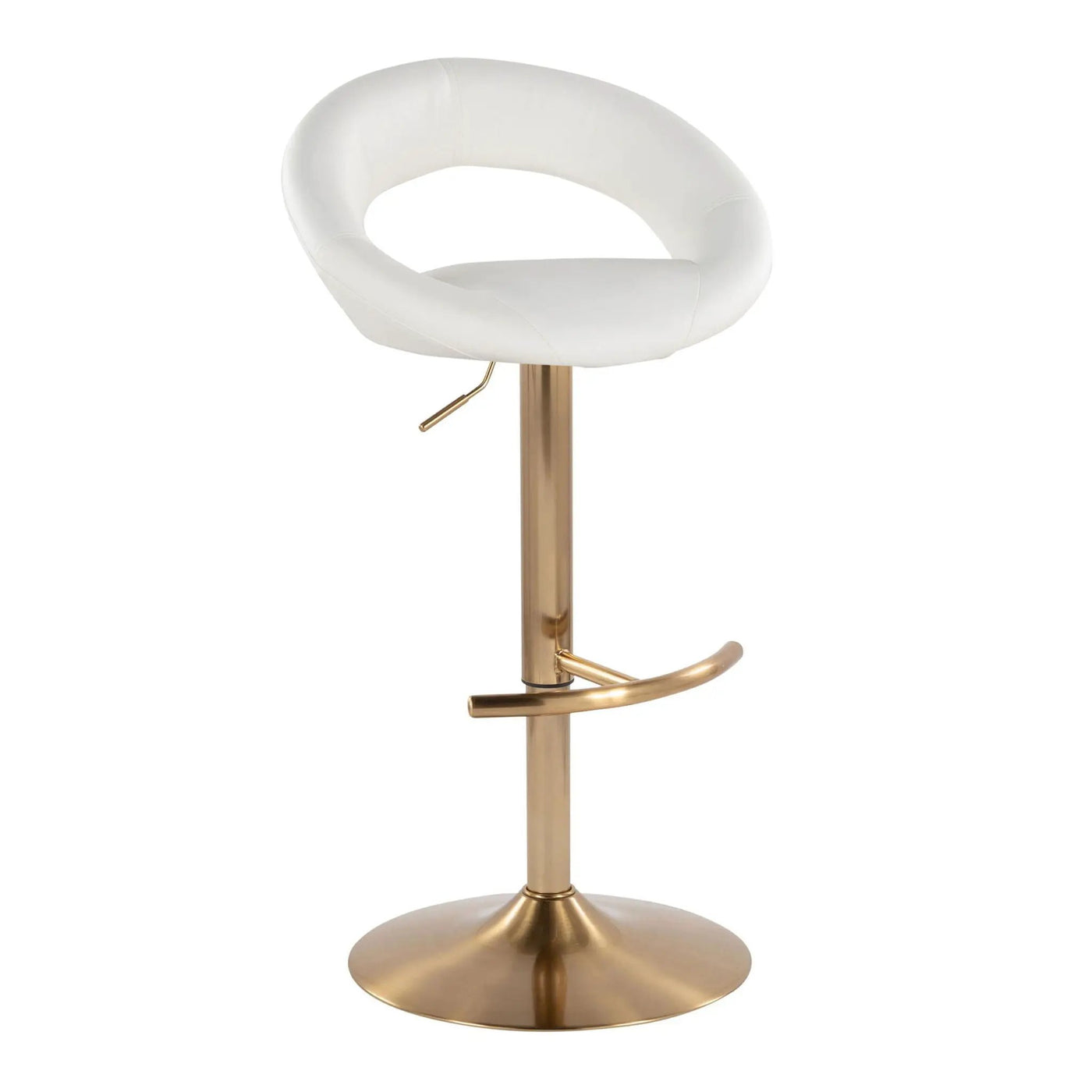 Posh - Contemporary / Glam Adjustable Barstool With Swivel With Rounded T Footrest (Set of 2) by HouseOfZazla