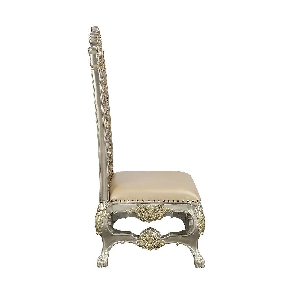 Danae - Side Chair (Set of 2) - Synthetic Leather , Champagne & Gold by Unique Piece Furniture