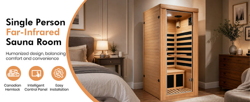 1020W Canadian Hemlock Single Mini Far Infrared Sauna Room, photo 8 of 10