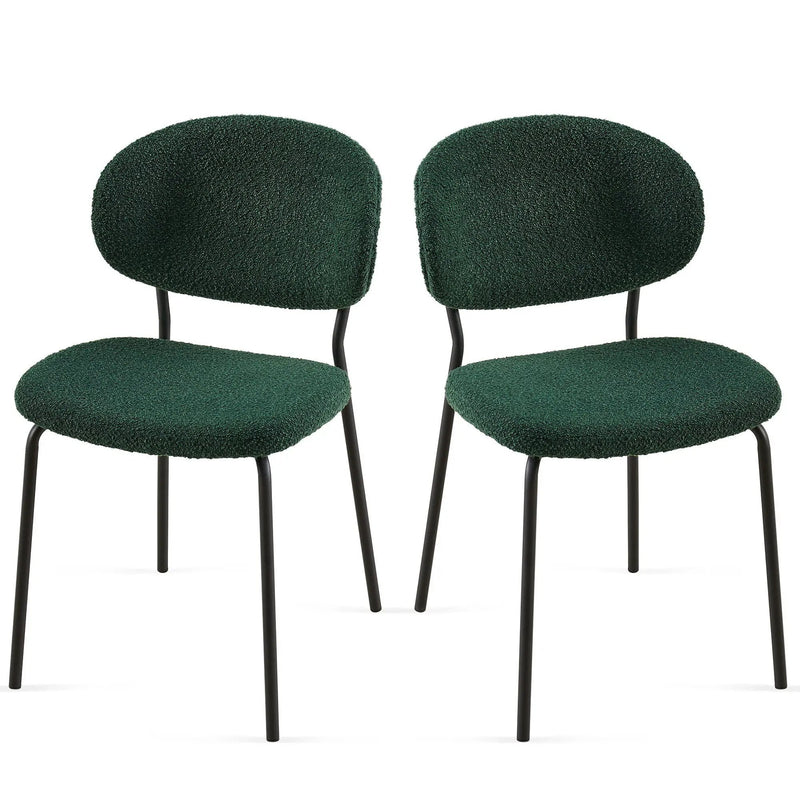 Boucle Dining Chairs, Dining Chairs With Metal Legs For Dining Room, Kitchen, Living Room by Unique Piece Furniture