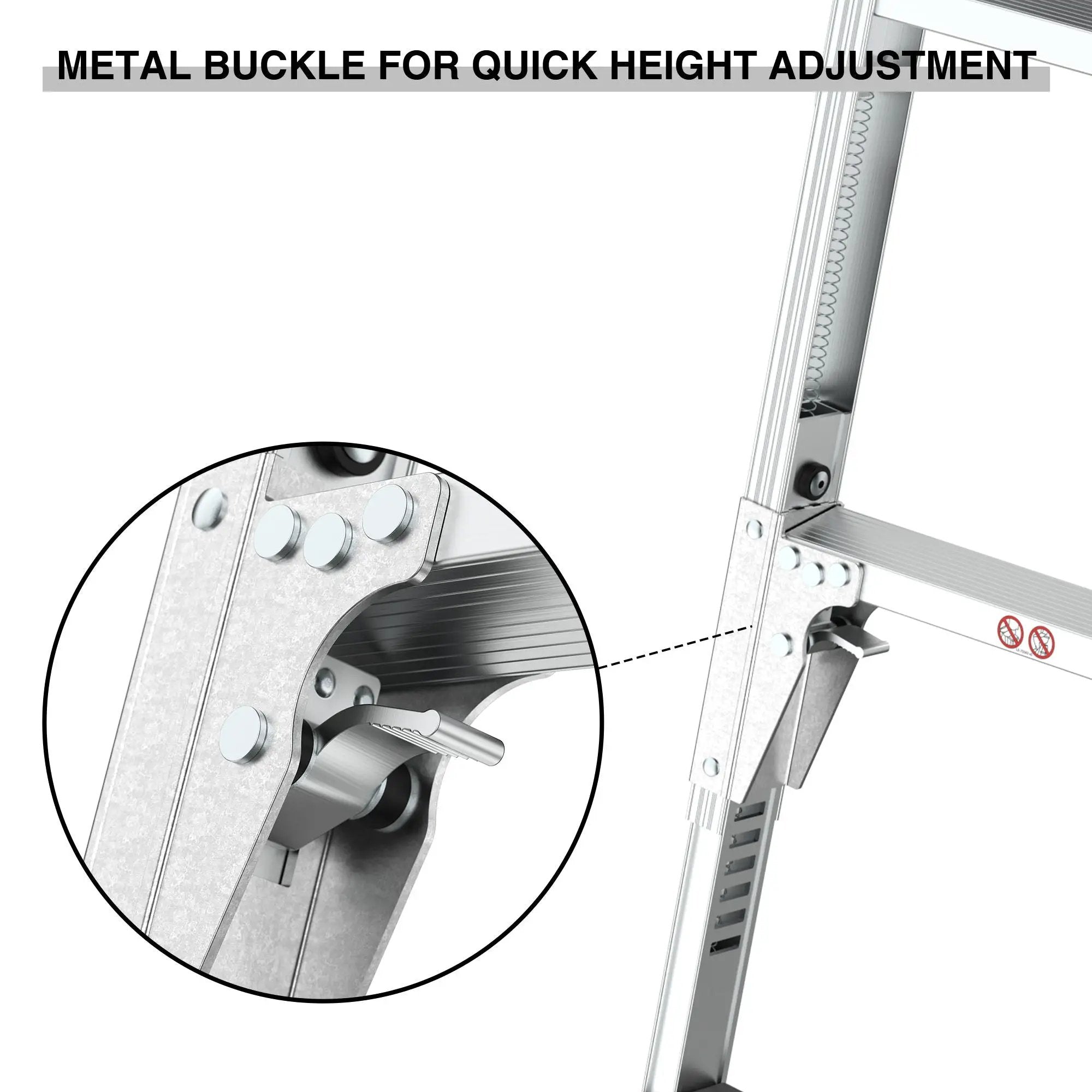Aluminum Work Platform Large Size Step Stool Folding Portable Work Bench 40" Width Telescopic Feet Height Adjustable - Gray by HouseOfZazla