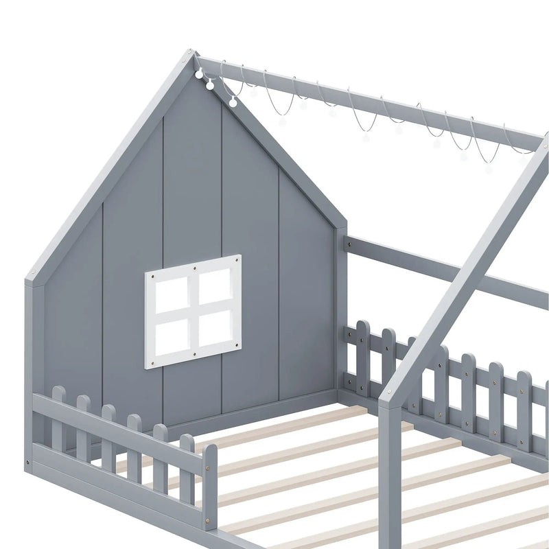 House Bed With Window And Fence