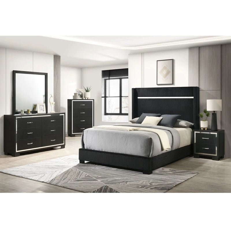6 Drawer Dresser With Handles Bedroom Furniture - Black by Unique Piece Furniture