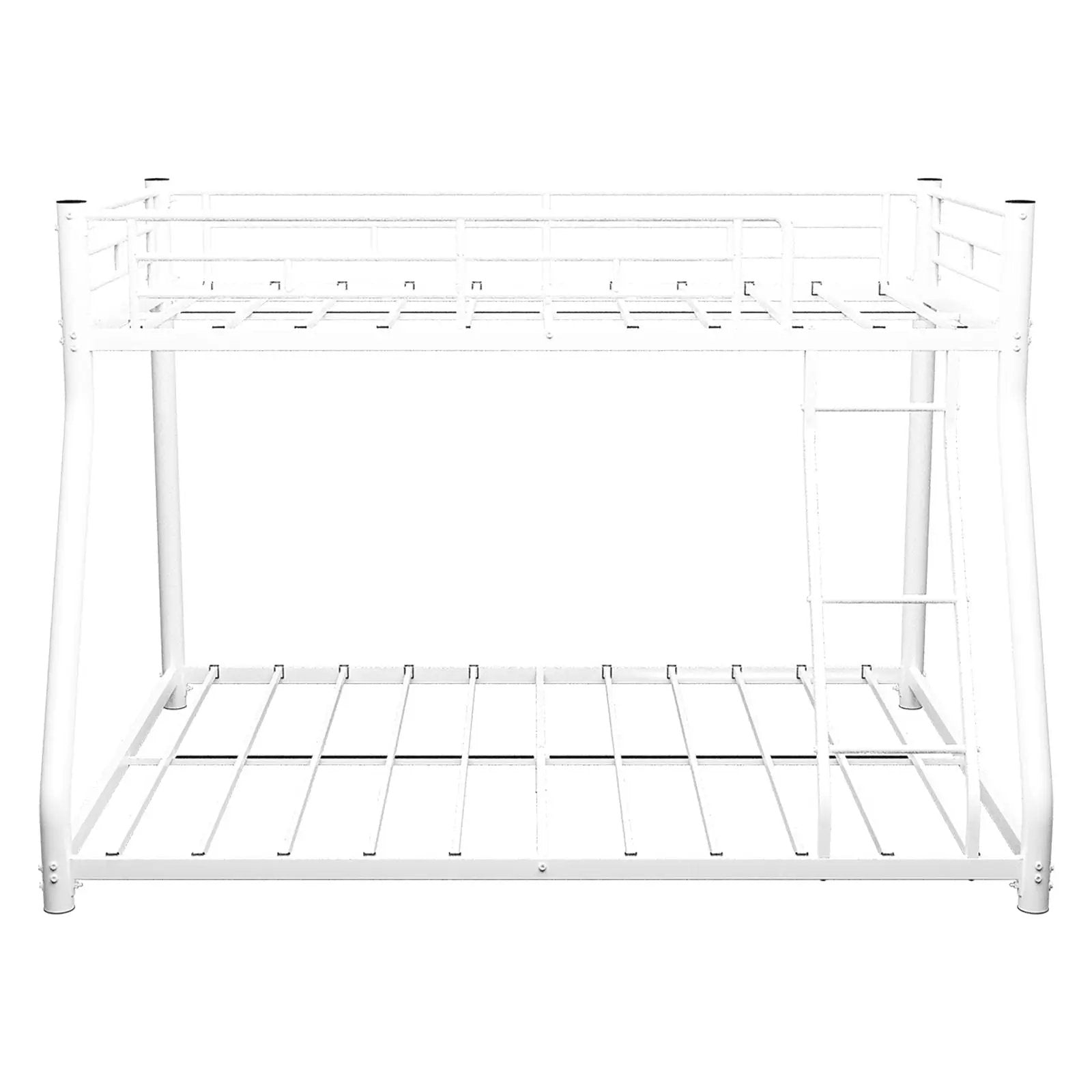 Bunk Bed Frame With Ladder And Guardrail, Heavy Duty Noise Free Design Metal Construction by HouseOfZazla