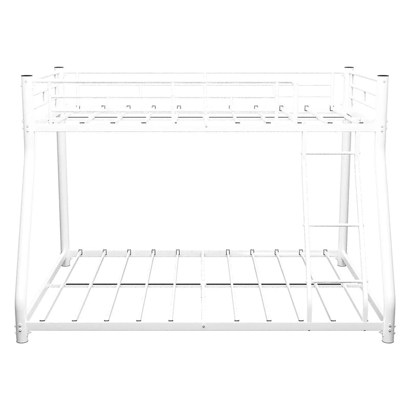 Bunk Bed Frame With Ladder And Guardrail, Heavy Duty Noise Free Design Metal Construction by HouseOfZazla