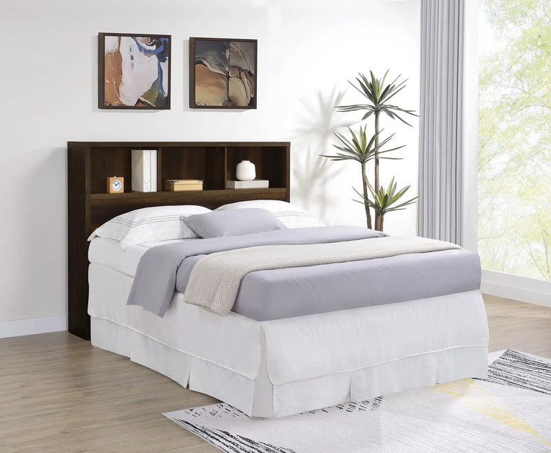 Westpark 49-inch Queen Bookcase Headboard Dark Pine by Unique Piece Furniture