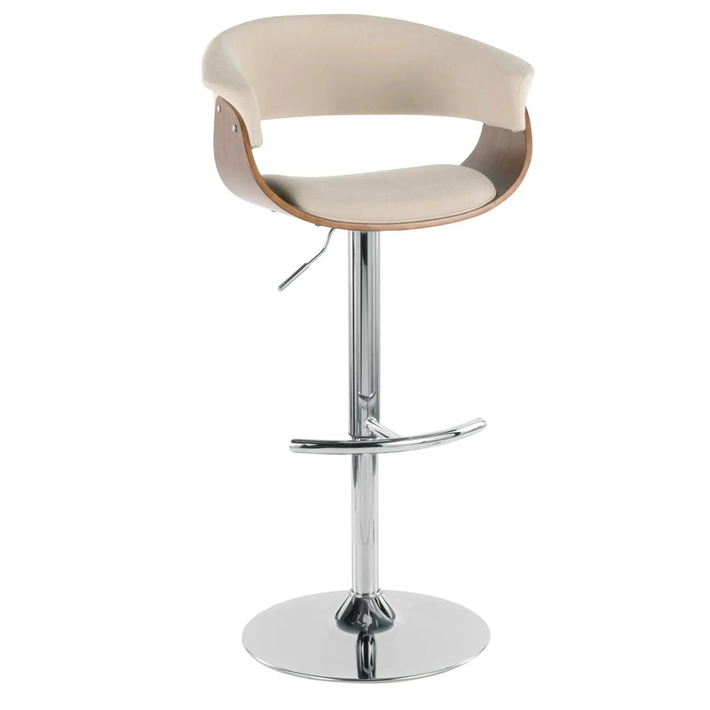 Vintage Mod - Mid Century Modern Adjustable Height Barstool With Swivel With Rounded T Footrest (Set of 2) by Unique Piece Furniture