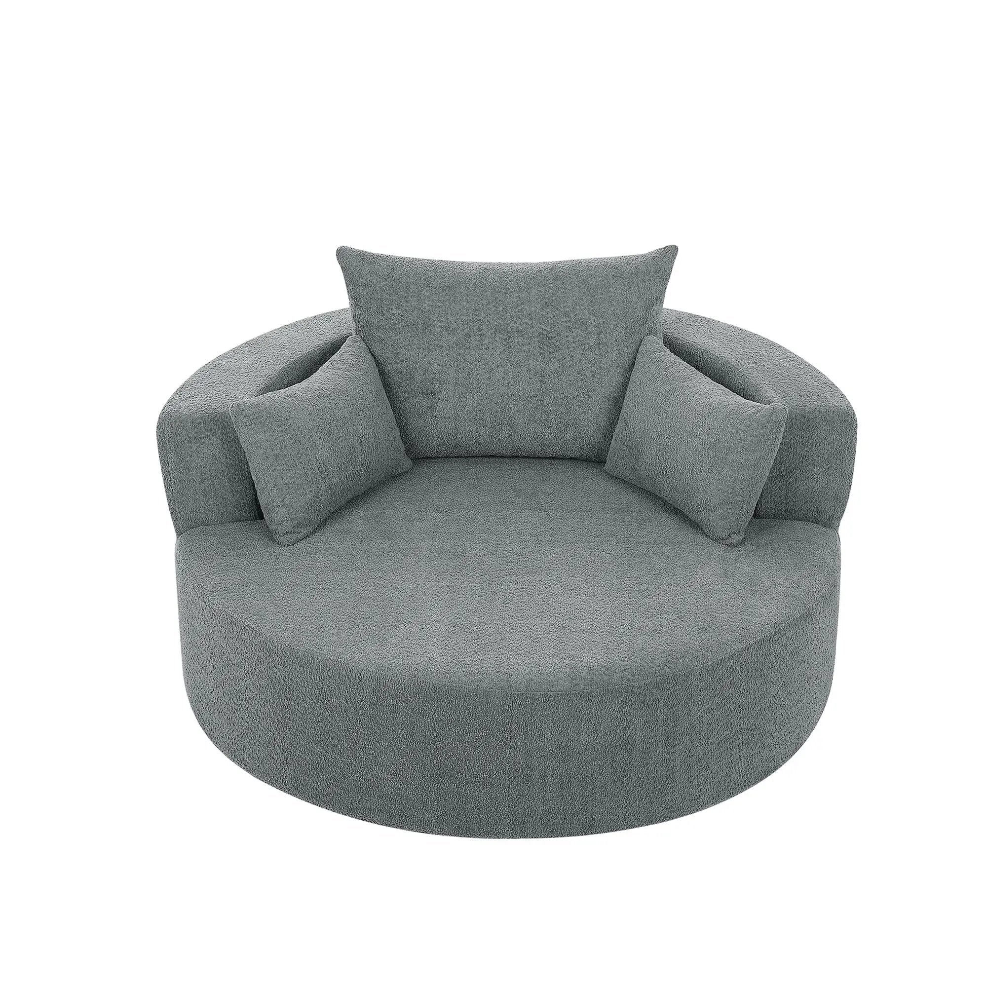 360° Swivel Accent Barrel Chair With 3 Removable Pillows For Living Room by HouseOfZazla