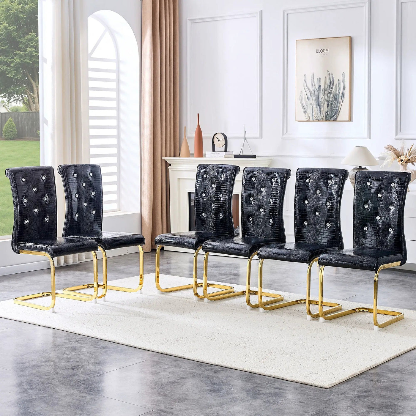 Elegant Design Alligator Skin Upholstered Dining Chairs by HouseOfZazla