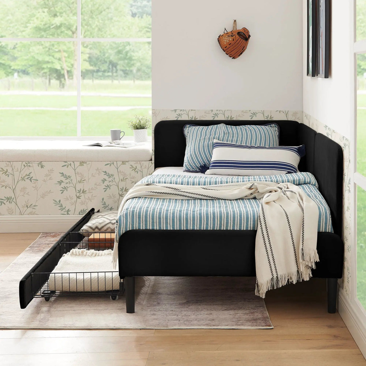 Upholstered Platform Bed Frame With 2 Storage Drawers And Adjustable Sofa Bed by HouseOfZazla
