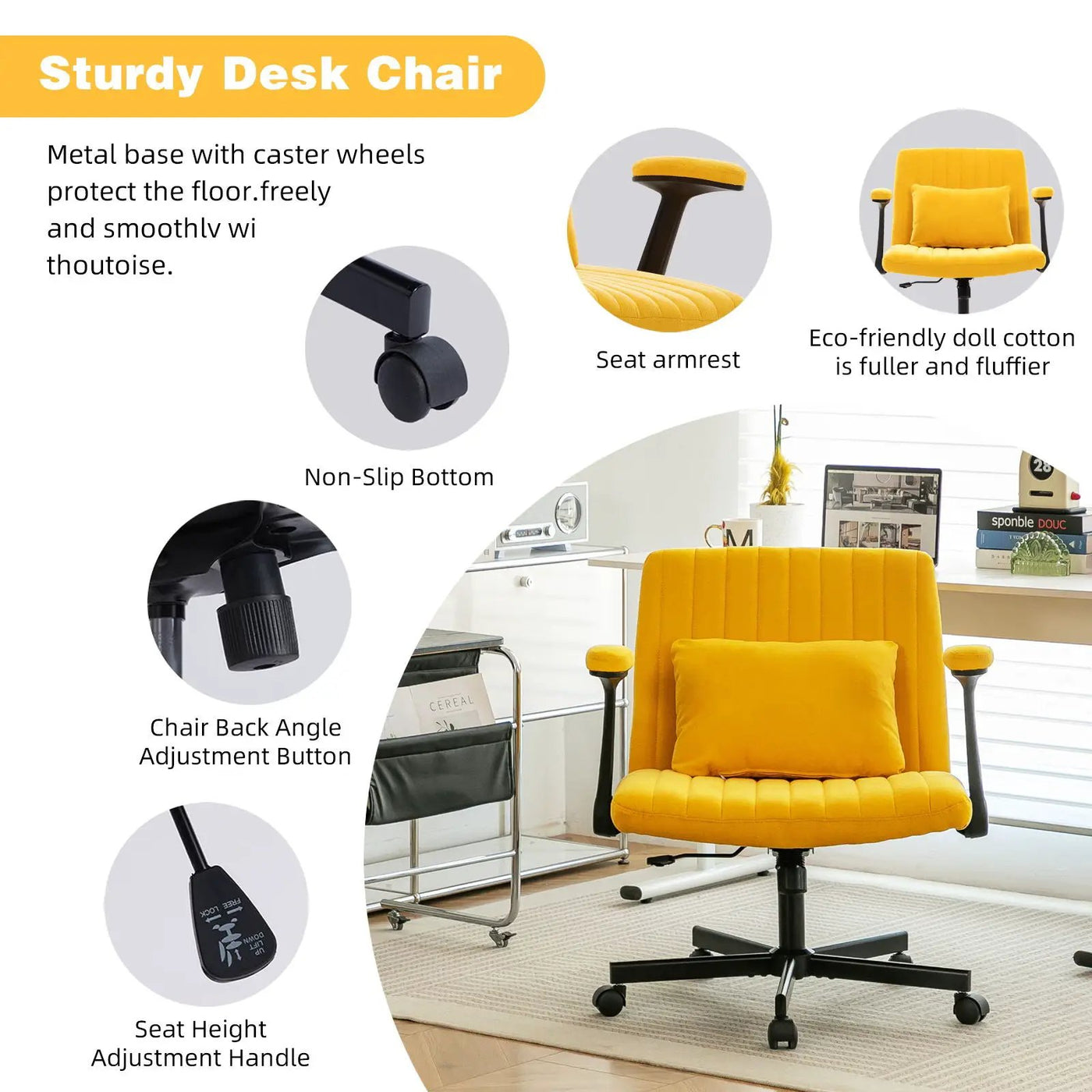Criss Cross Armrest Office Chair With Wheels by HouseOfZazla
