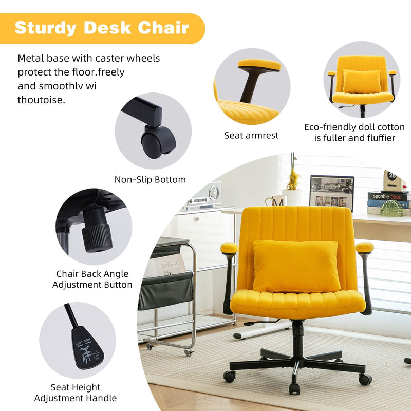 Criss Cross Armrest Office Chair With Wheels by HouseOfZazla