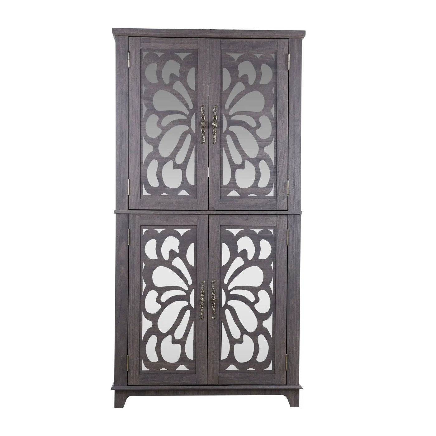 Modern Sideboard Buffet With 4 Mirrored Doors, Adjustable Shelves by HouseOfZazla