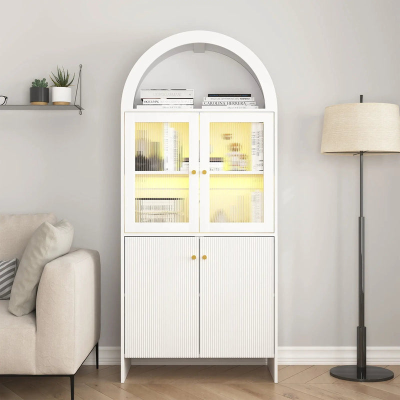 Modern Tech Inspired Dome Cabinet With LED Lighting