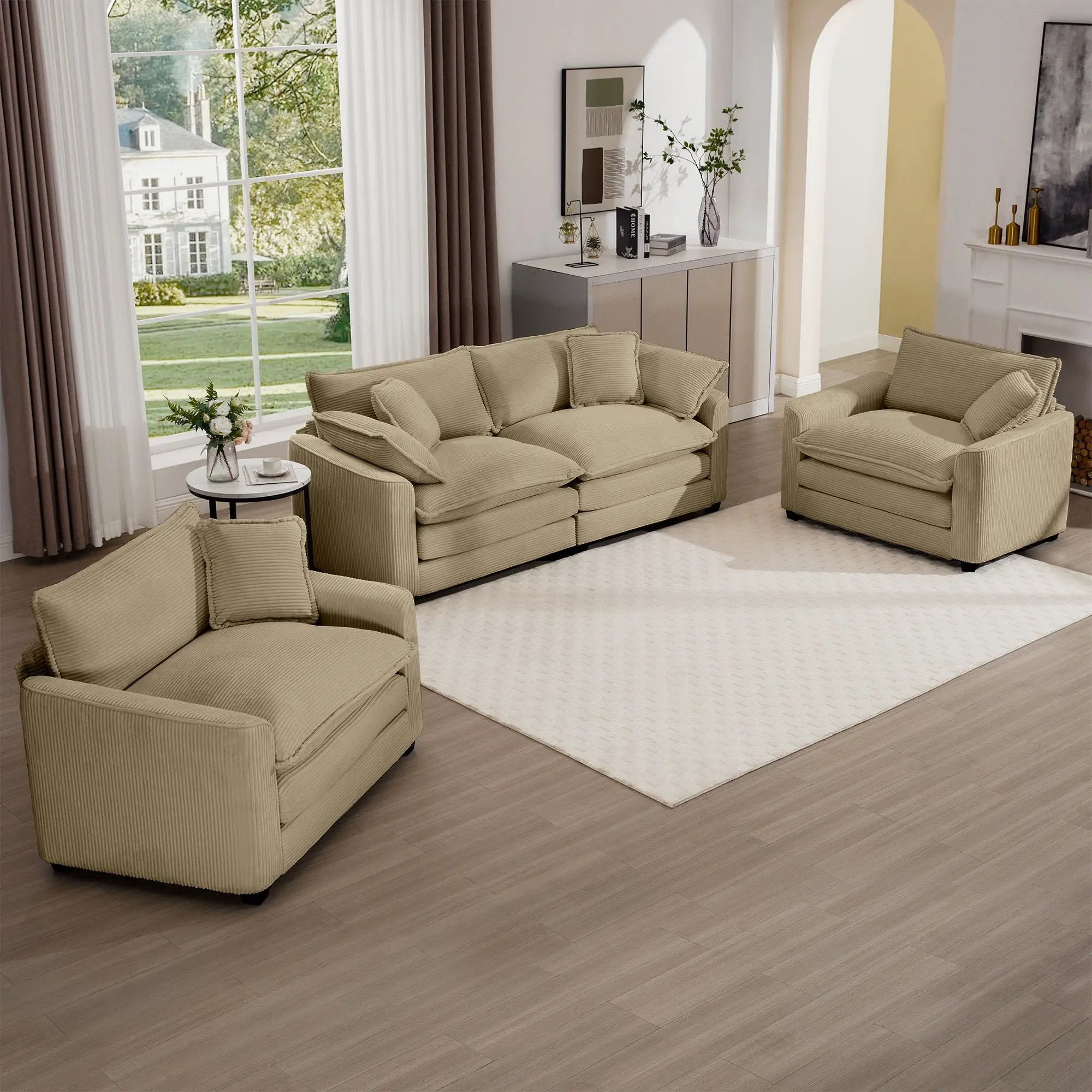 Elegant Oversized Sectional Sofa Set With Deep Seats And Flexible Layout by Unique Piece Furniture