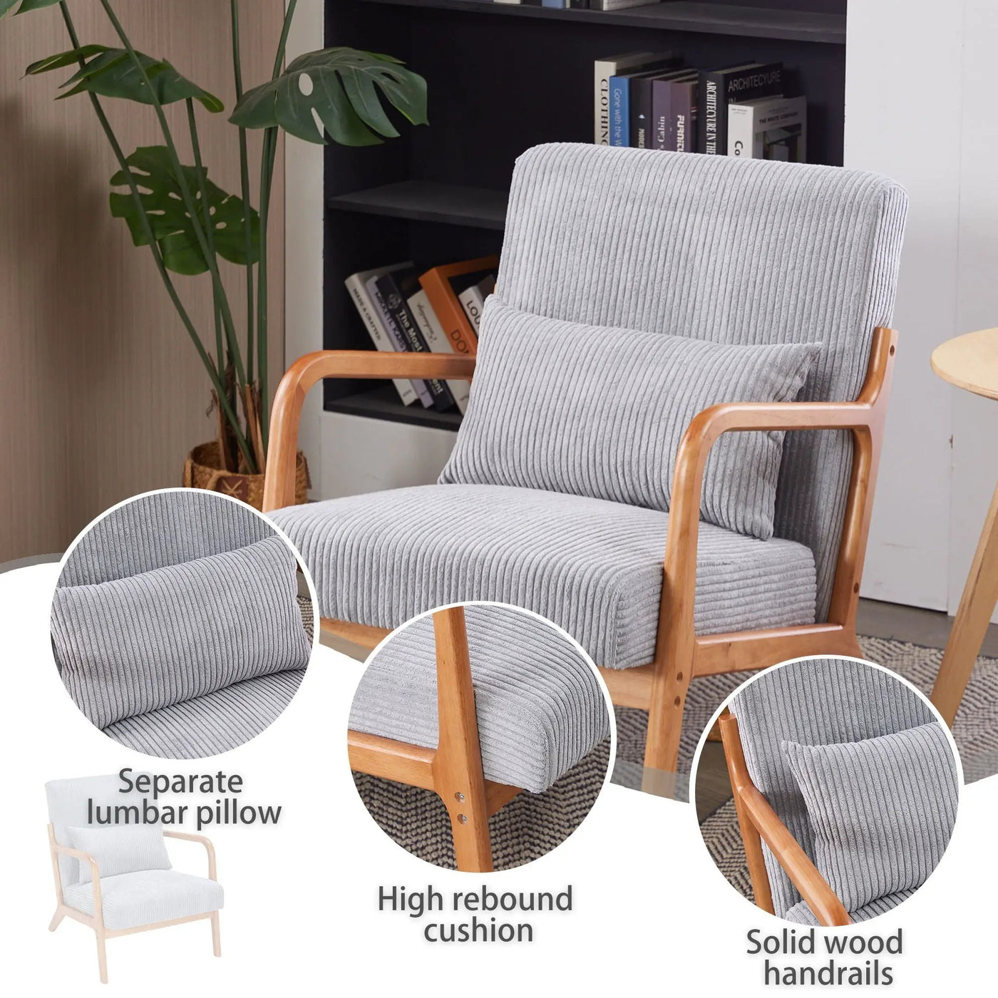Accent Arm Chair With Pillow Upholstered by Unique Piece Furniture