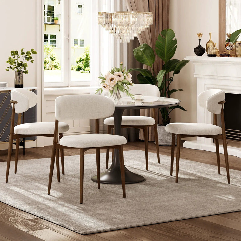 Upholstered Dining Chairs For Dining Room (Set of 2) - Beige by HouseOfZazla