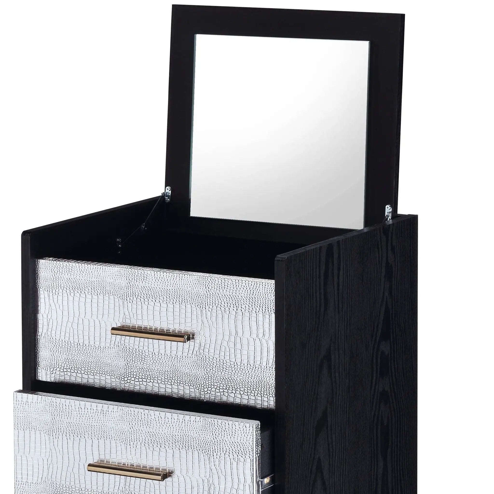Myles - Jewelry Armoire - Black / Silver / Gold by Unique Piece Furniture