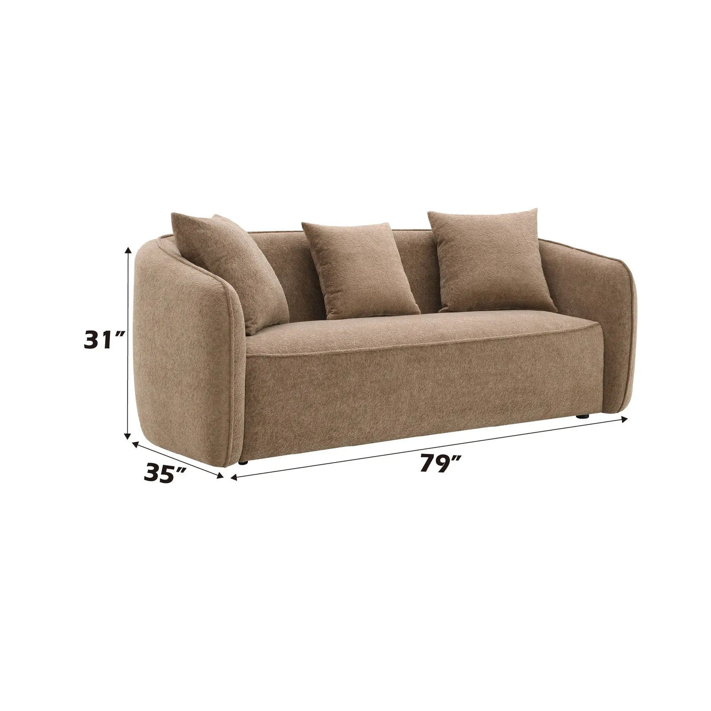 Keith - Sofa With 3 Matching Color Toss Pillows by Unique Piece Furniture