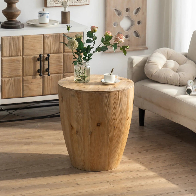 Vintage Style Barrel Coffee Table With Storage by Unique Piece Furniture