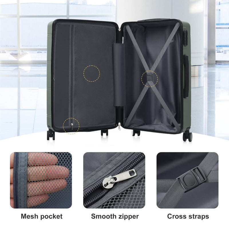 6 Piece Lightweight Hardshell Luggage Set with Spinner Wheels, photo 10 of 10