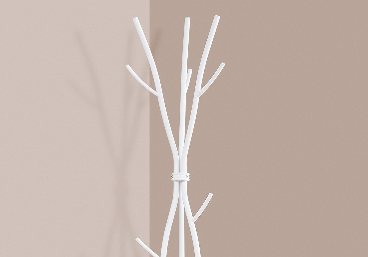 Freestanding Coat Rack Hall Tree with 11 Hooks - Metal - Black, Gray, or White, photo 6 of 12