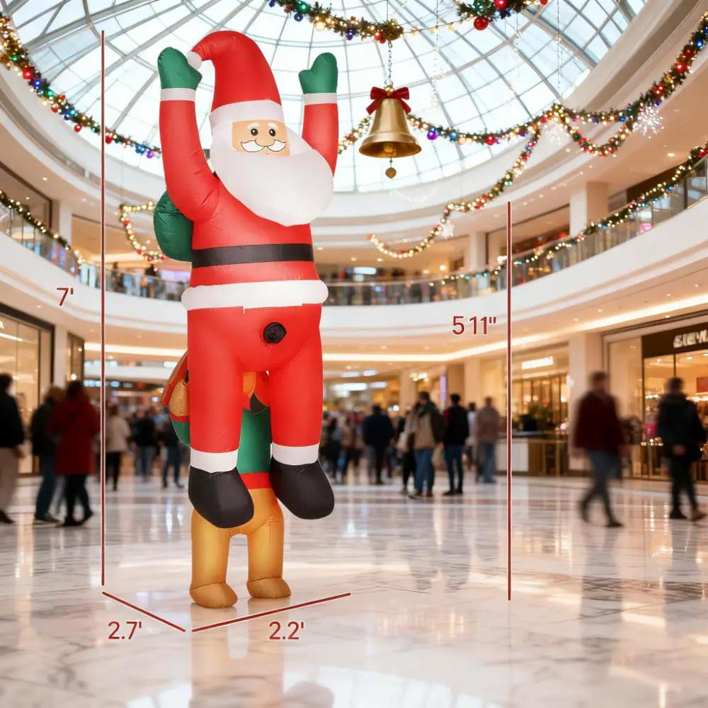 7FT Christmas Blow Up Decoration - Inflatable Santa with Dog by HouseOfZazla