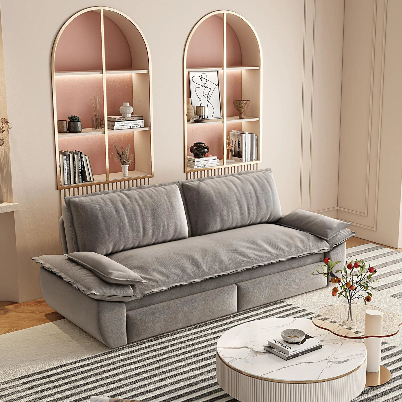 Queen Pull Out Bed, 3 In 1 Convertible Sleeper Sofa by HouseOfZazla