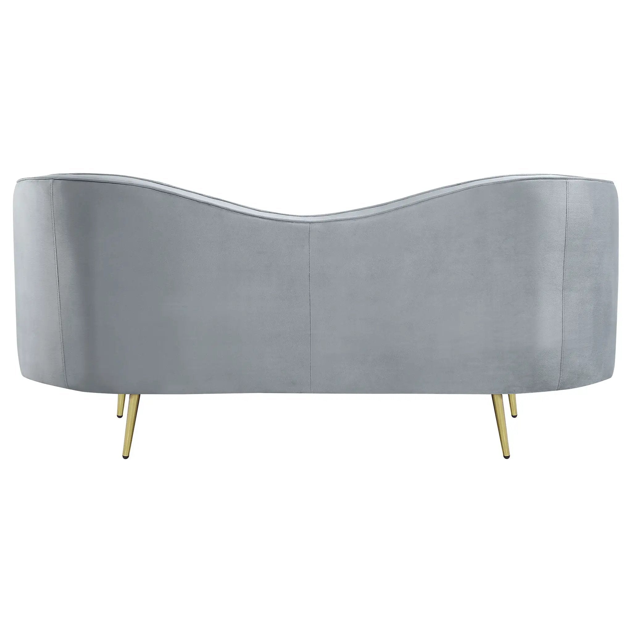 Sophia Upholstered Channel Tufted Loveseat Grey by Unique Piece Furniture