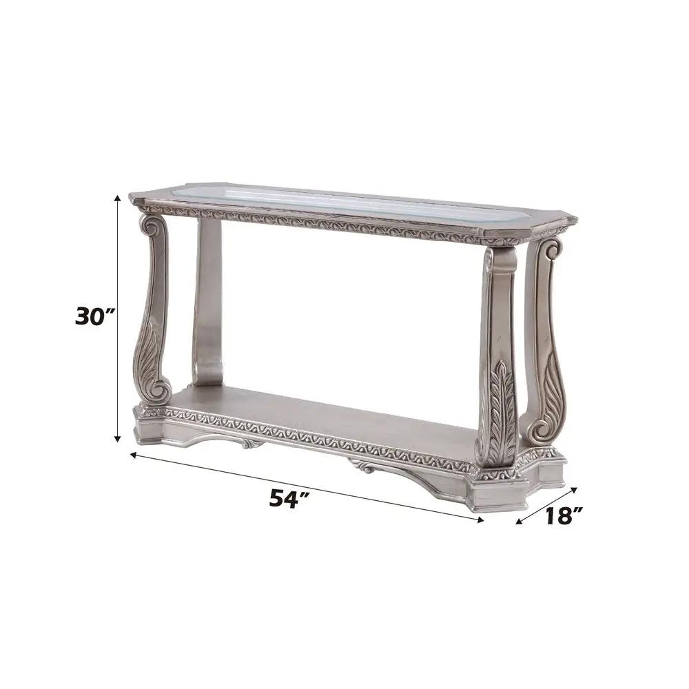 Northville - Sofa Table - Clear Glass & Antique Silver by Unique Piece Furniture
