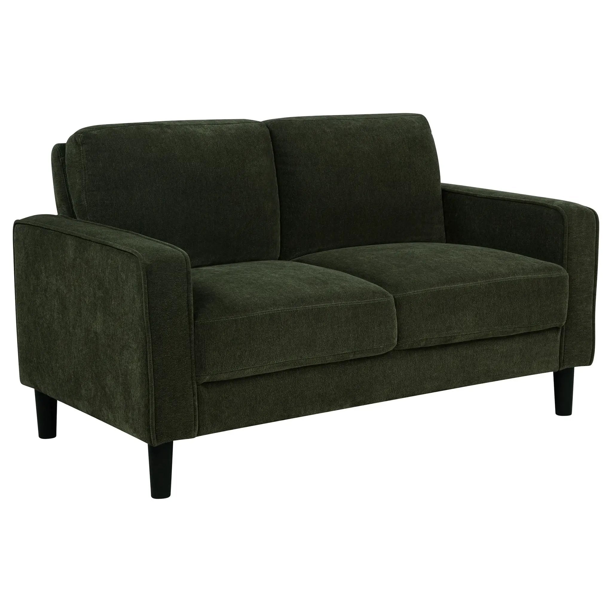 Ruth Fabric Upholstered Track Arm Loveseat Matcha Green by Unique Piece Furniture