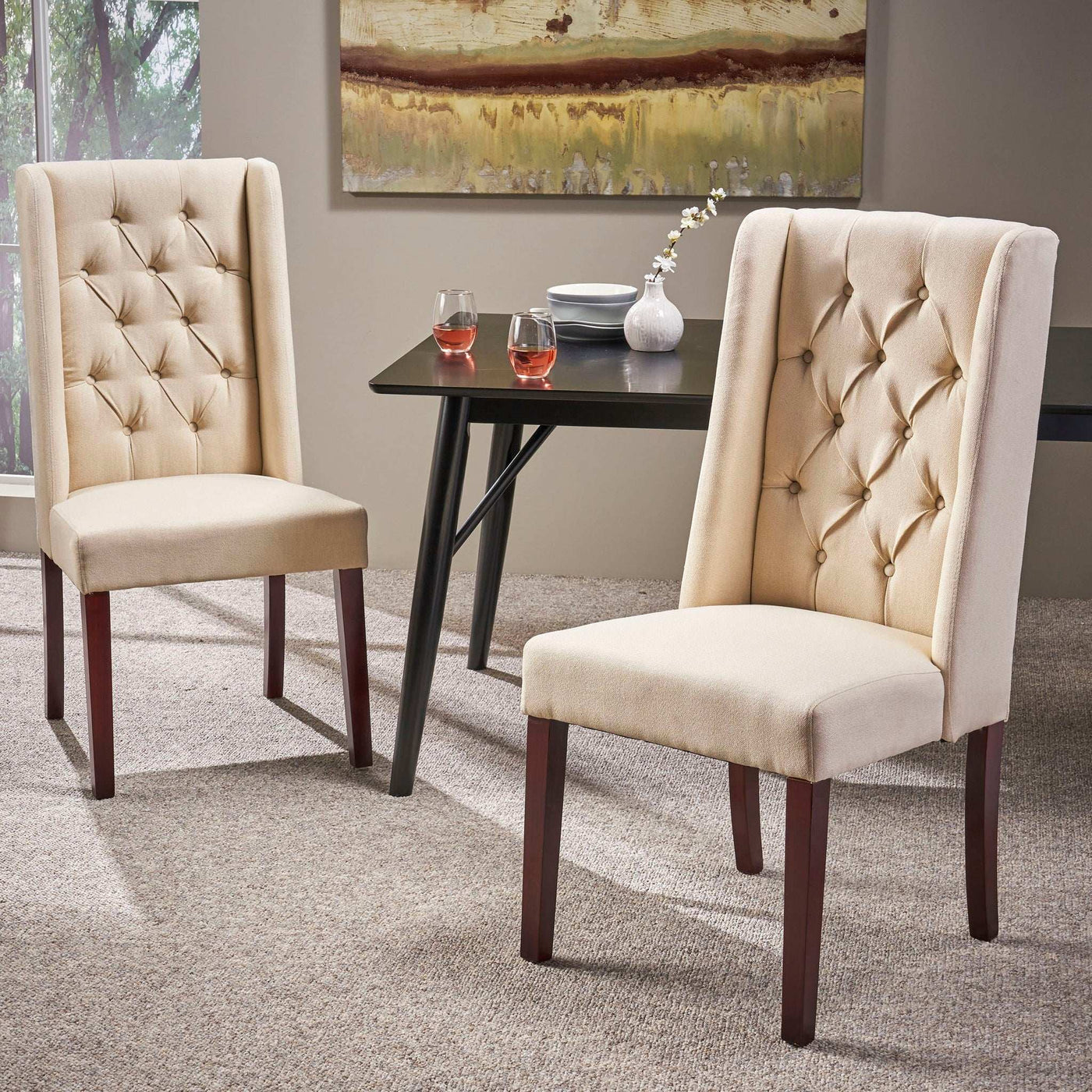 Sophisticated Tufted Dining Chair With High Back Design by HouseOfZazla